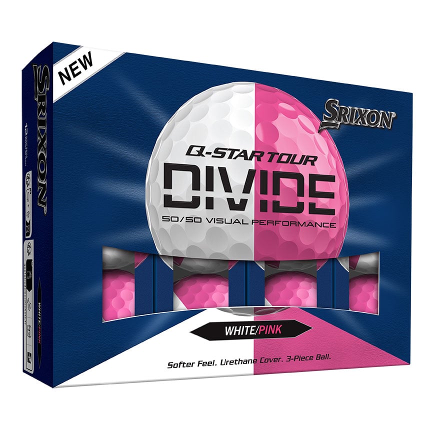 Q-STAR TOUR DIVIDE Golf Balls,White/Pink