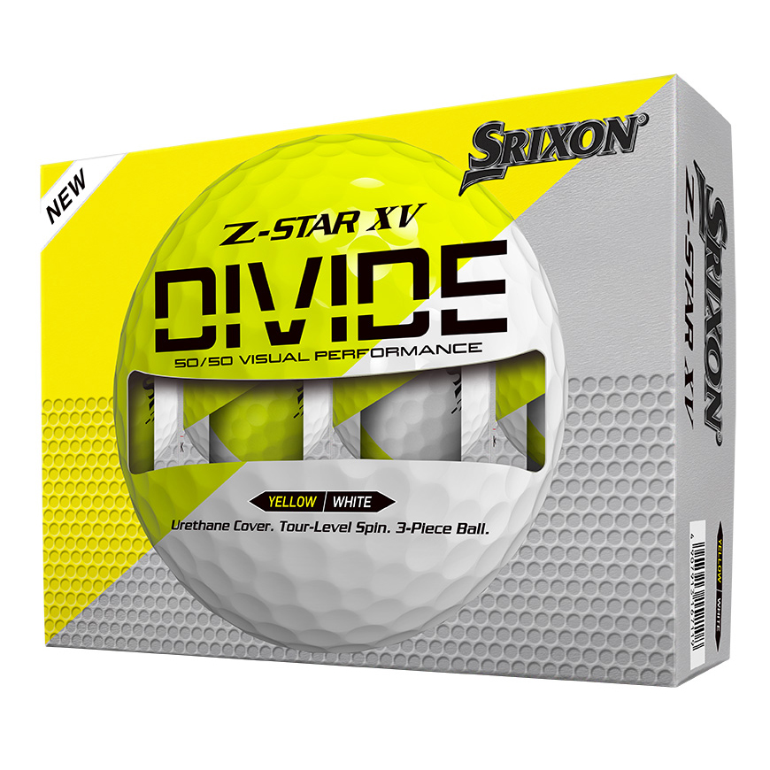 Z-STAR XV DIVIDE Golf Balls,White / Tour Yellow