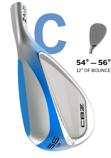 S-Shaped Sole: 54°–56° - 12° of Bounce