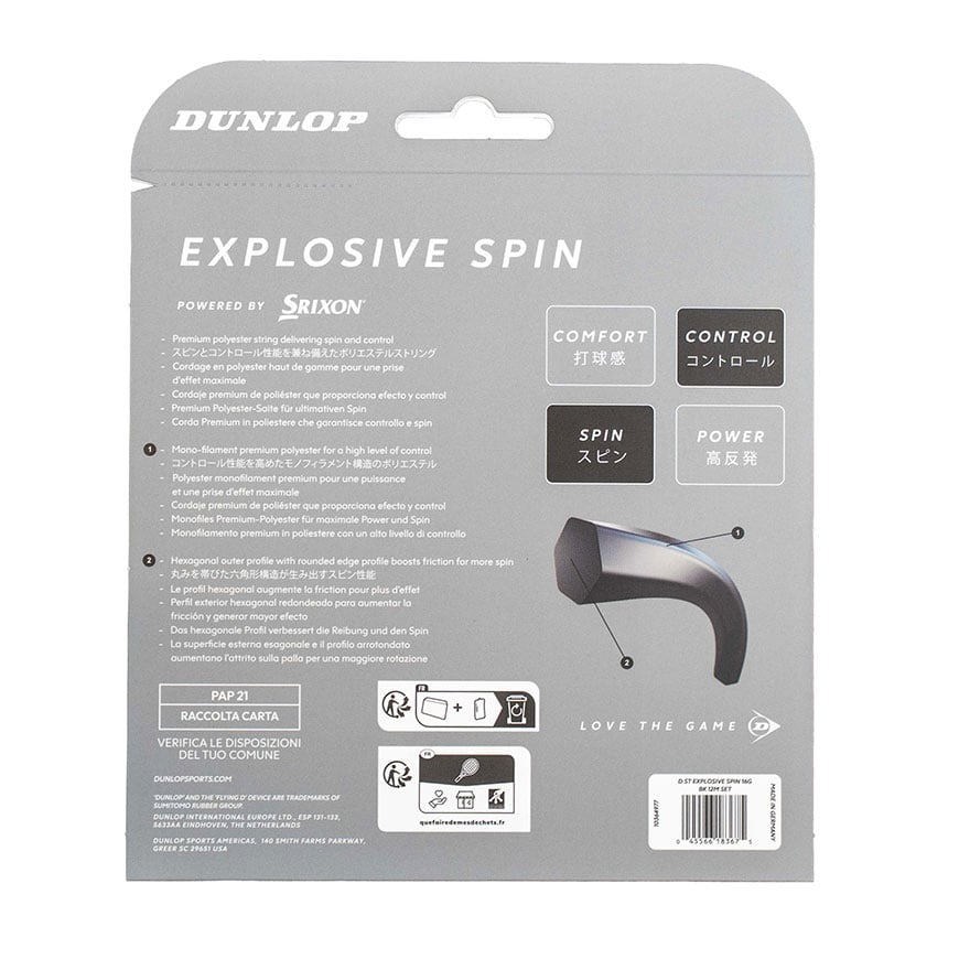 Explosive Spin Tennis String - Black