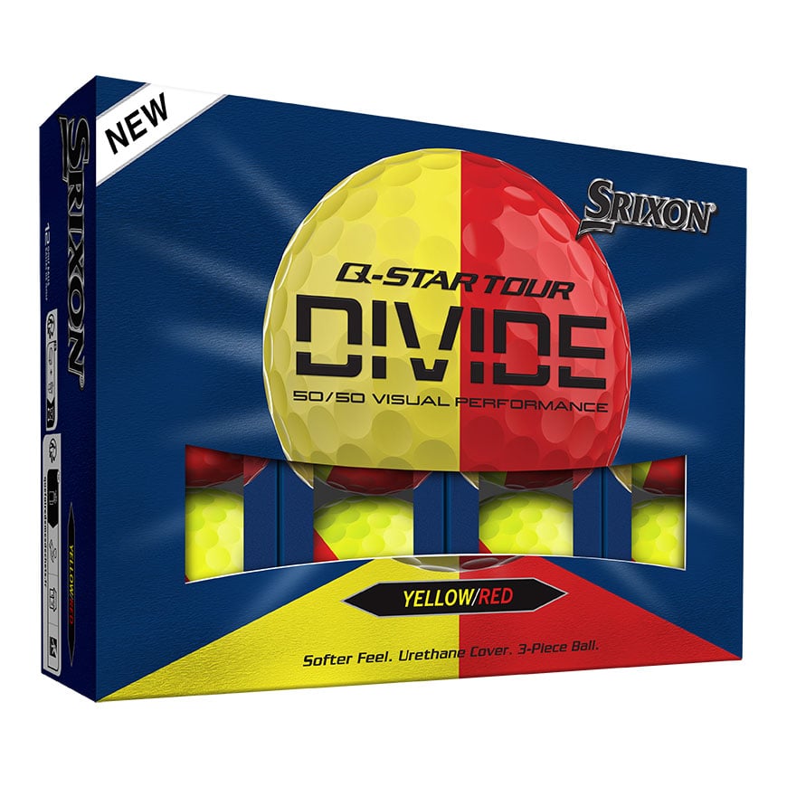 Q-STAR TOUR DIVIDE Golf Balls,Yellow/Red
