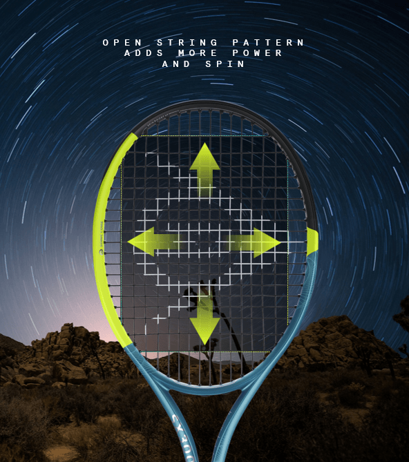 Spin Boost String Tech | Open string pattern adds more power and spin