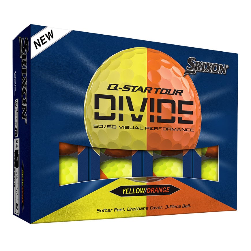 Q-STAR TOUR DIVIDE Golf Balls,Yellow/Orange