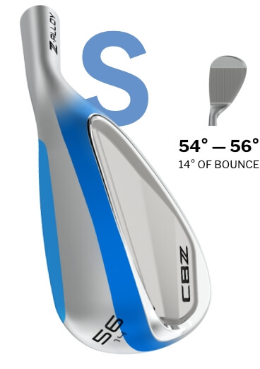 S-Shaped Sole: 54°–56° - 14° of Bounce
