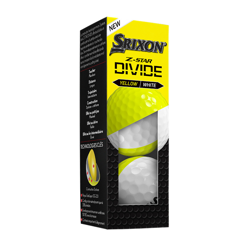 Z-STAR DIVIDE Golf Balls,White / Tour Yellow image number null